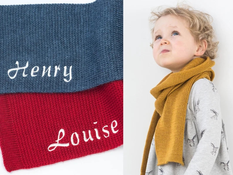 Embroidered scarf Personalized Toddler and Child Knit Scarf - Cozy Winter Accessory kid