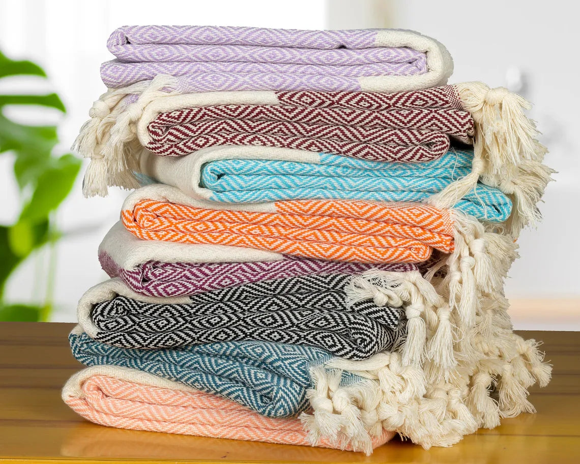 Embroidered towel with tassels Polyester bath towel Wholesale Dropshipping