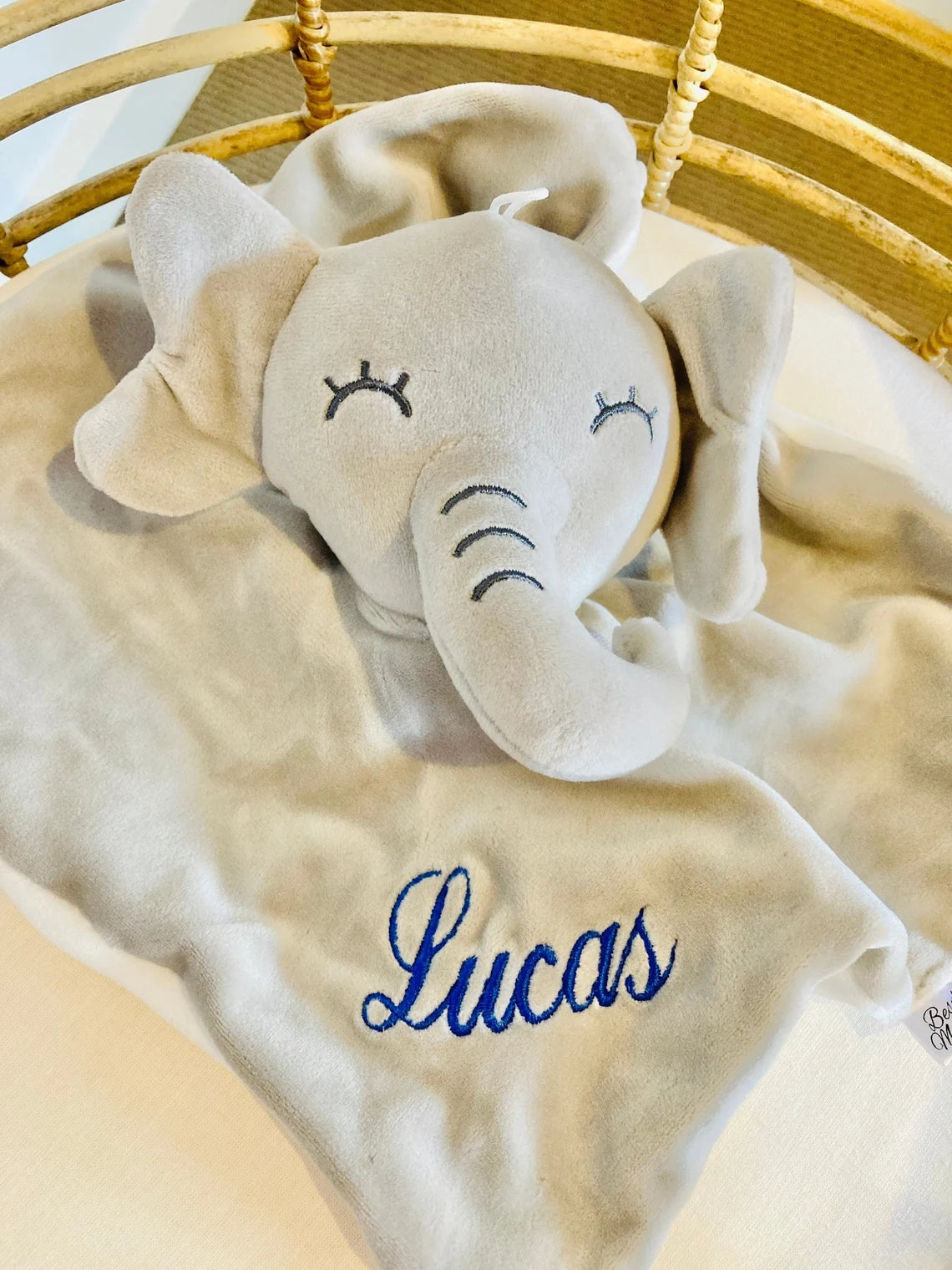 Embroidered  custom Personalised baby comforter Stuffed animal gift, Newborn Gift